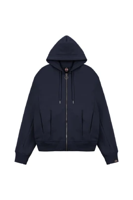 Blå Hoodie med Dragkedja