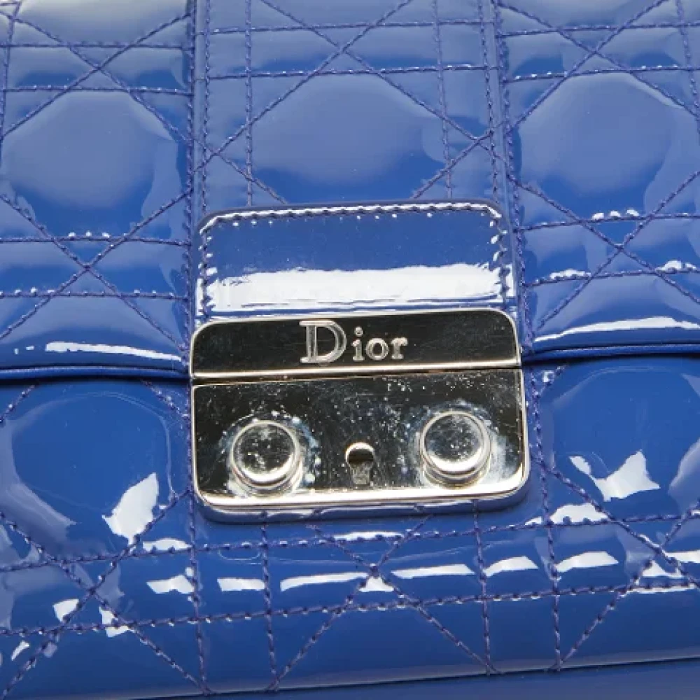 Dior Vintage Pre-owned Leather clutches Blue Dames
