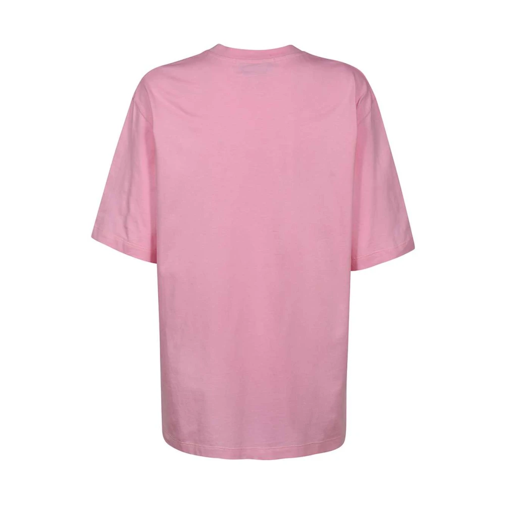 Msgm Katoenen T-shirt met Voorkant Print Pink Dames