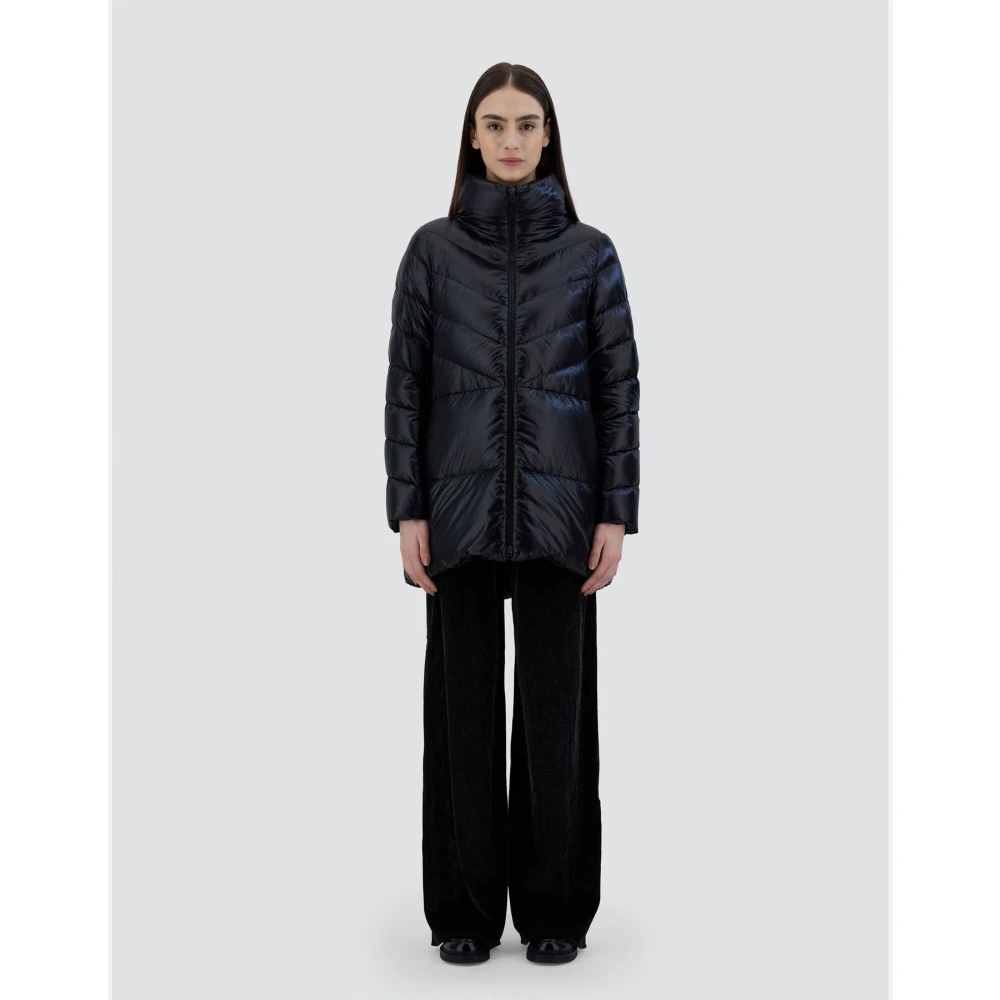 Herno Nylon Ultralight A-Shape Jas Black Dames