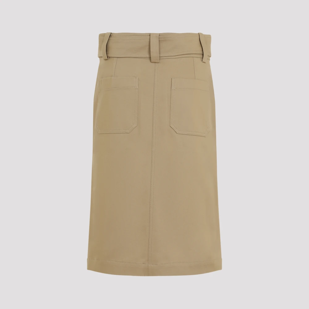 Chloé Khaki Midi Rok Brown Dames