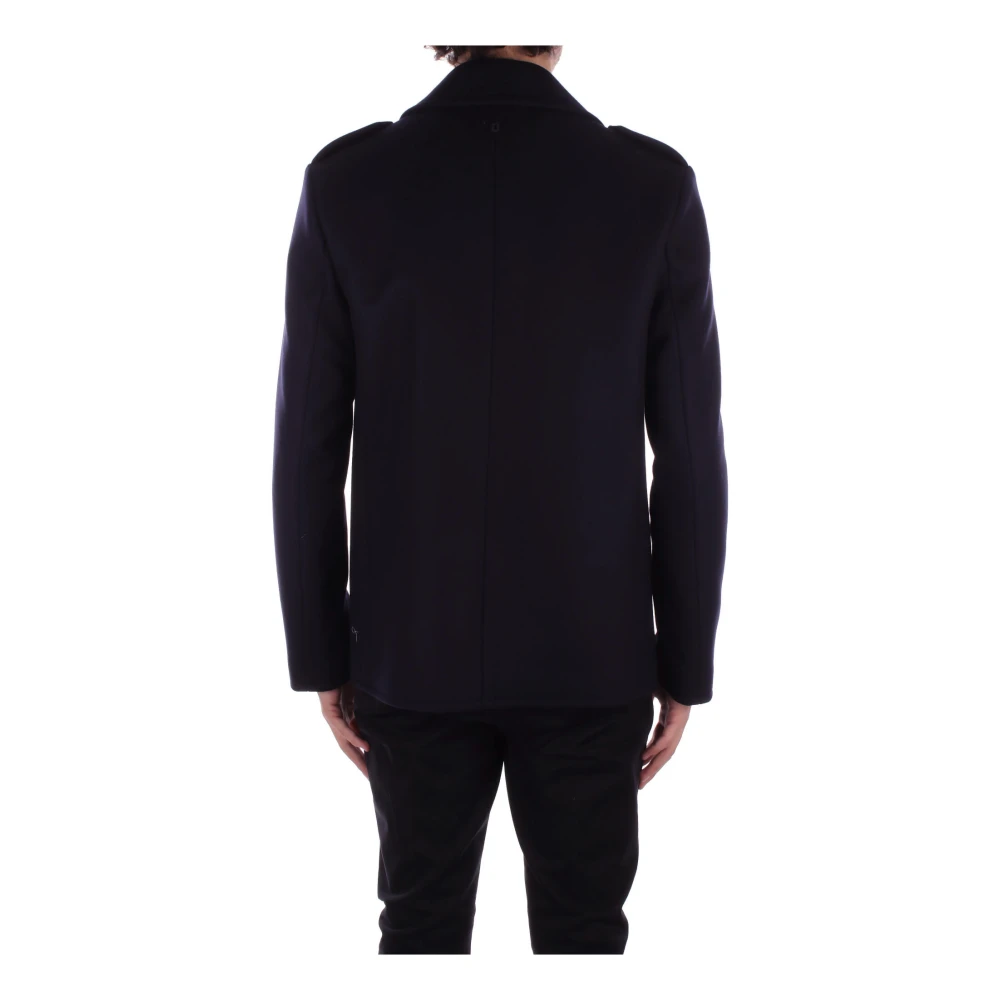 Dondup Blauwe Wol Kasjmier Jas Blue Heren