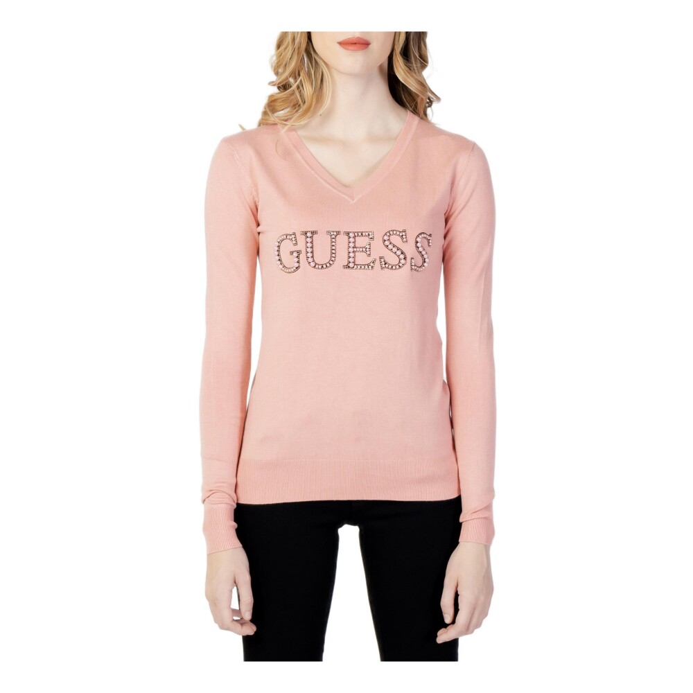 Roze Bedrukte V hals Gebreide Kleding voor Vrouwen Guess Dames Miinto