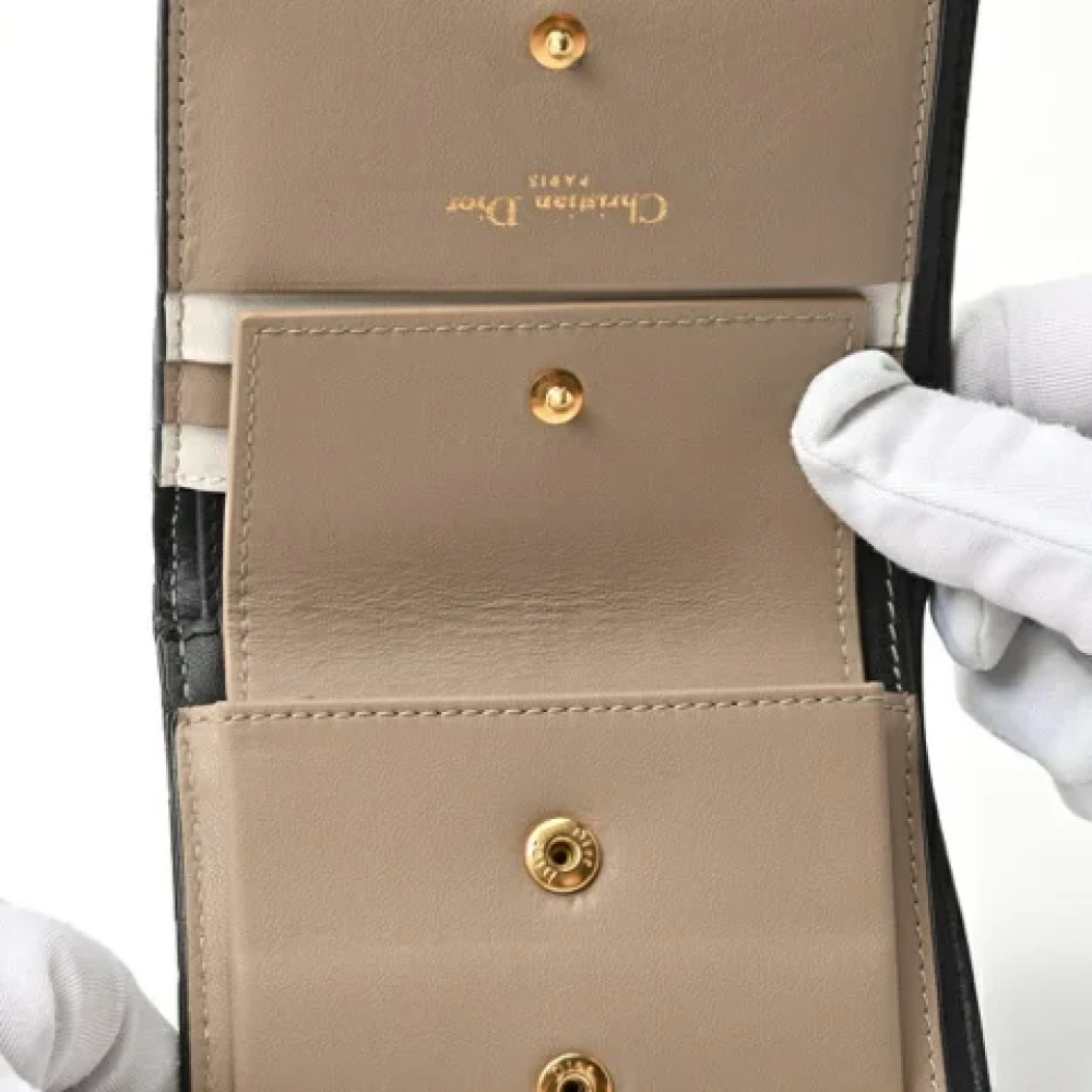Dior Vintage Pre-owned Leather wallets Black Dames
