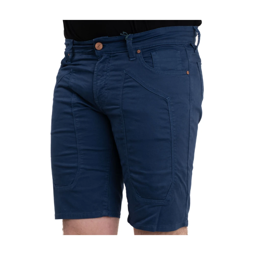 Jeckerson Blauwe Bermuda Shorts voor Mannen Blue Heren