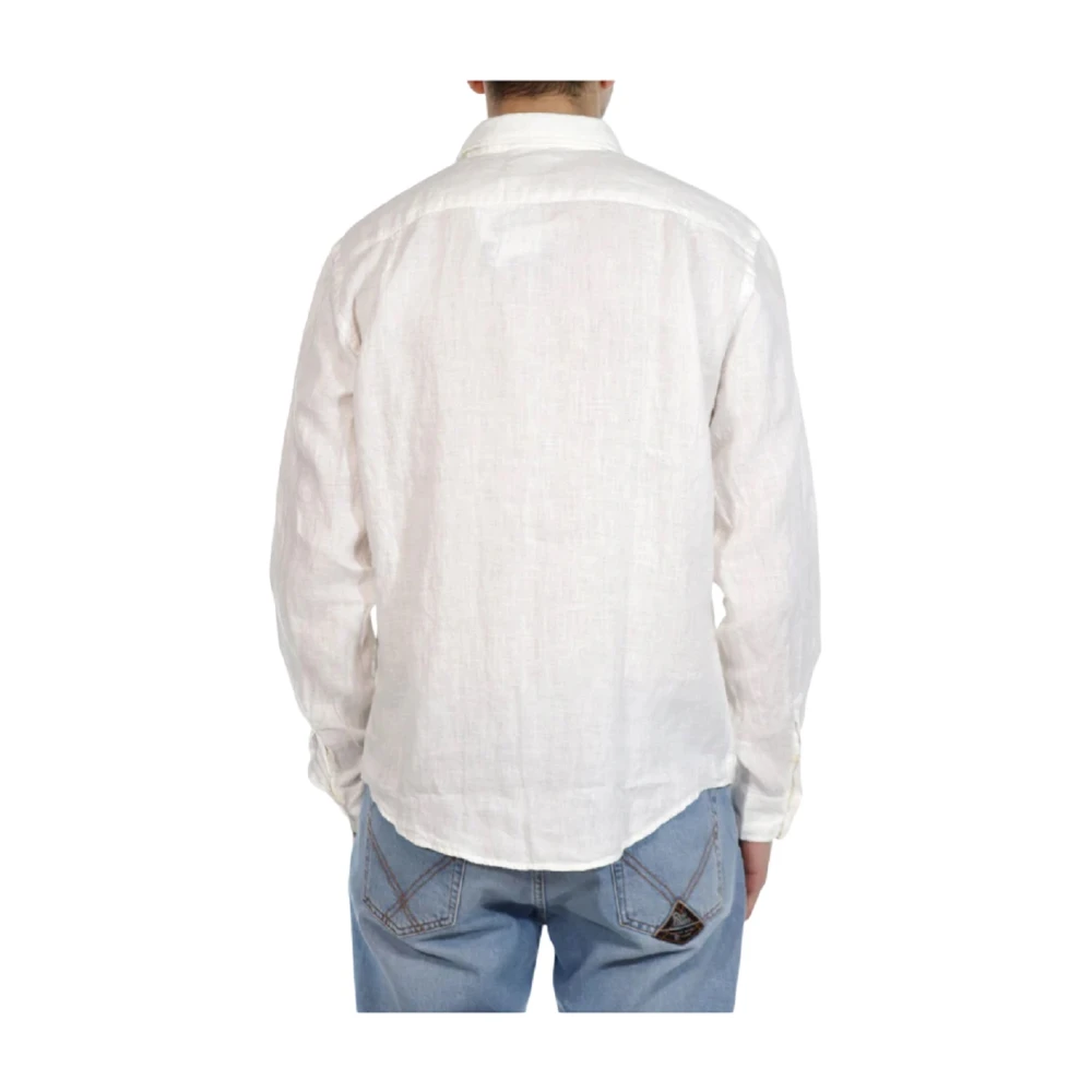 Roy Roger's Witte Linnen Riviera Overhemd White Heren