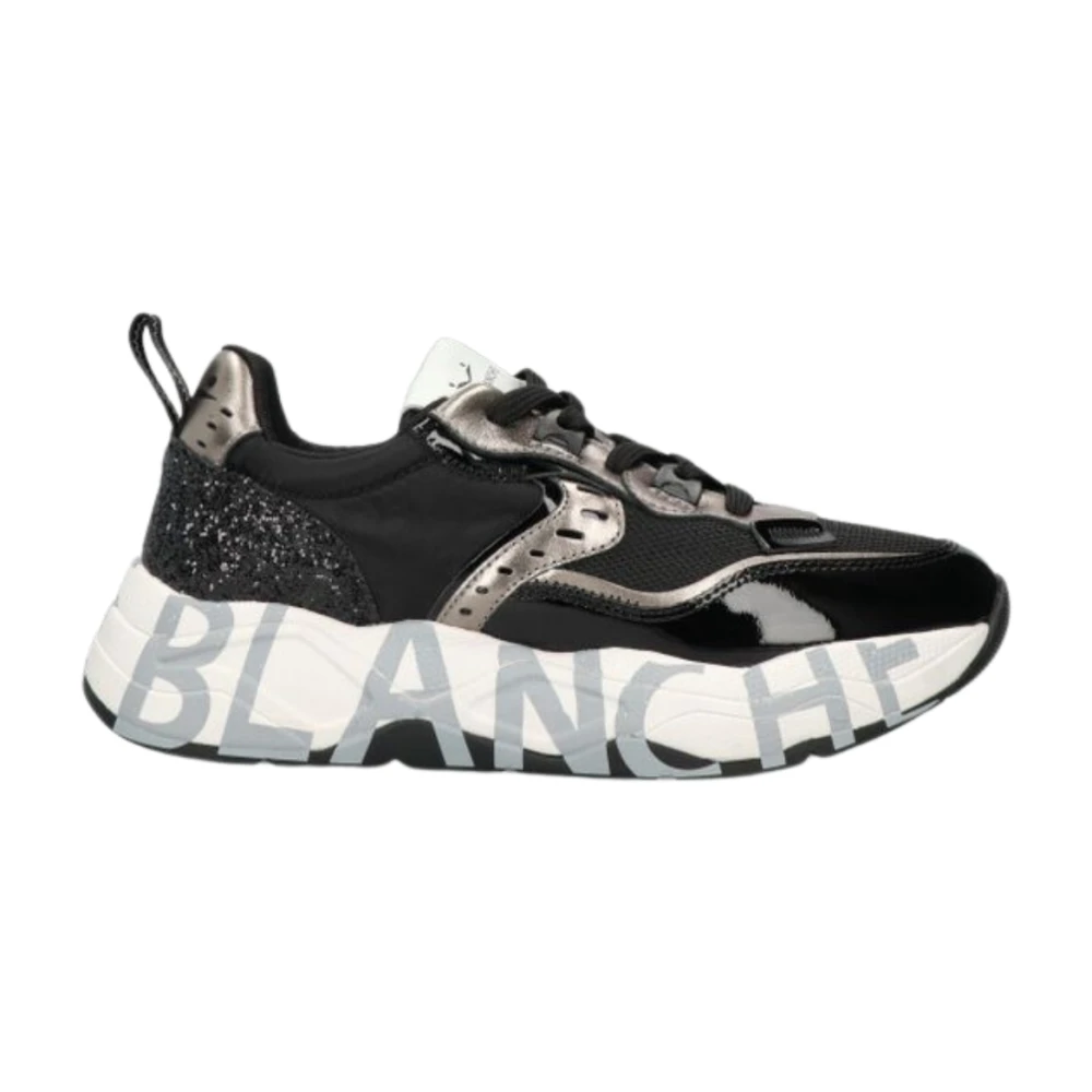 Voile Blanche Svart Glitter Sneakers Club105 Black, Dam