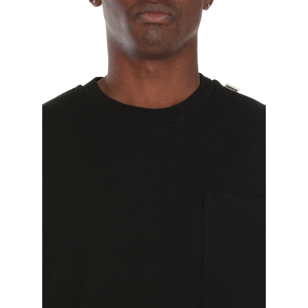 Jil Sander Zwarte Katoenen T-shirt met Borstzak Black Heren