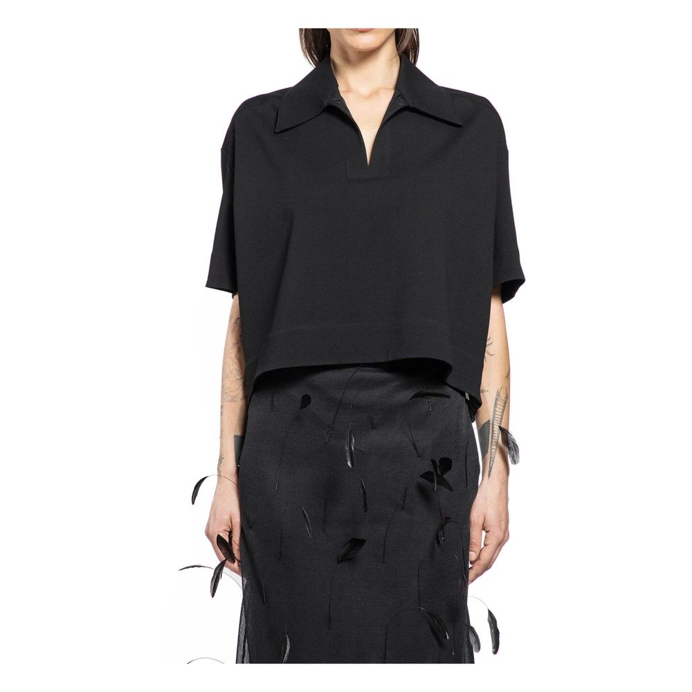 Jil Sander Women's Black Polo Ss - Polo Shirts - 2XS - Tops