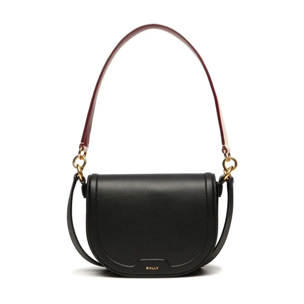 Bally Zwarte Leren Schoudertas Black Dames