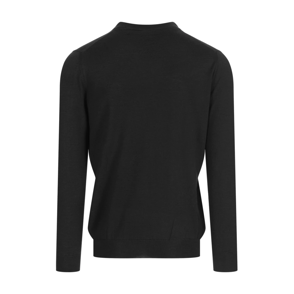 Kiton Zijde Kasjmier V-hals Trui Antraciet Gray Heren