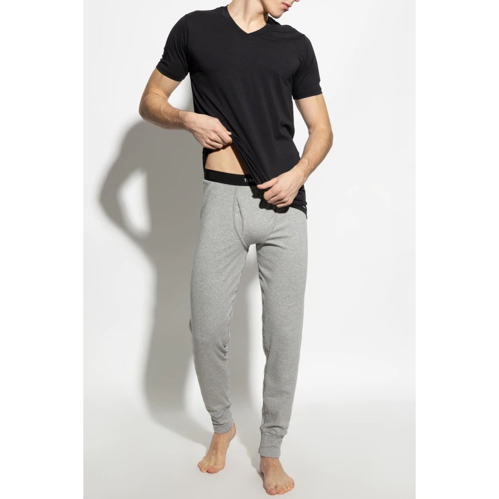 Tom Ford Ondershirt T-shirt met V-hals Black Heren
