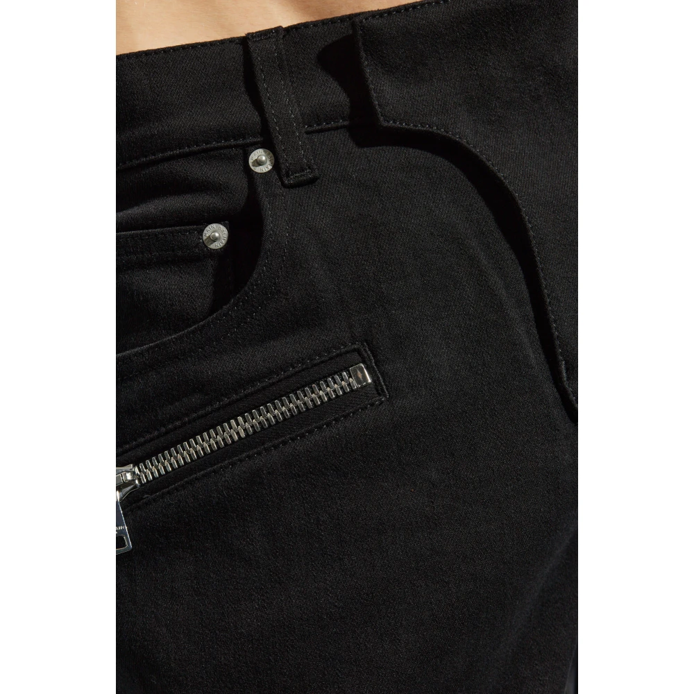 Balmain Jeans met ingenaaid ritsen aan de benen Black Heren