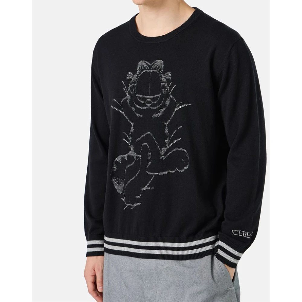 Iceberg Trui met Garfield ontwerp Black Heren