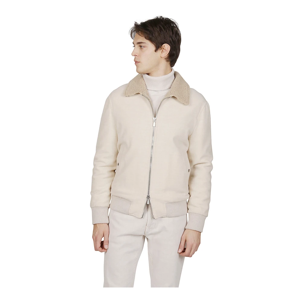 Eleventy Luxe 14 Micron Wol Bomberjack White Heren