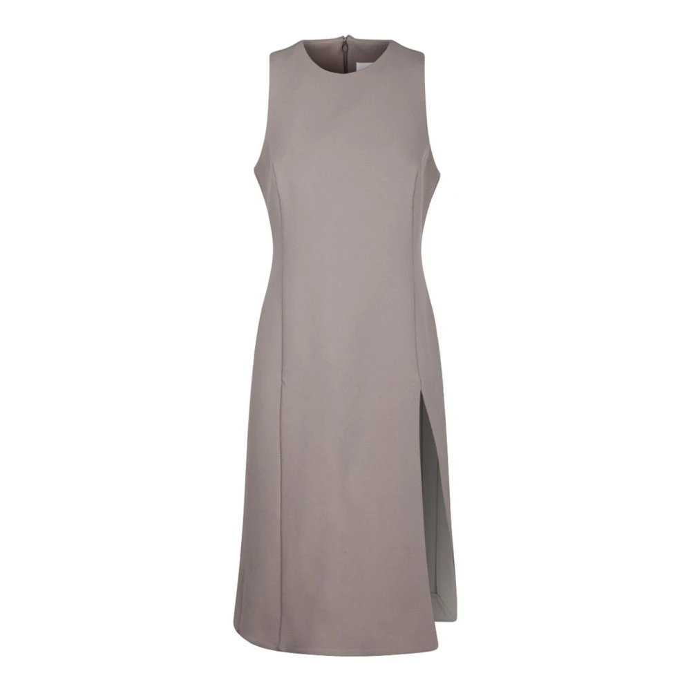 Ami Paris Beige Wijde Jurk met Spleet Beige Dames