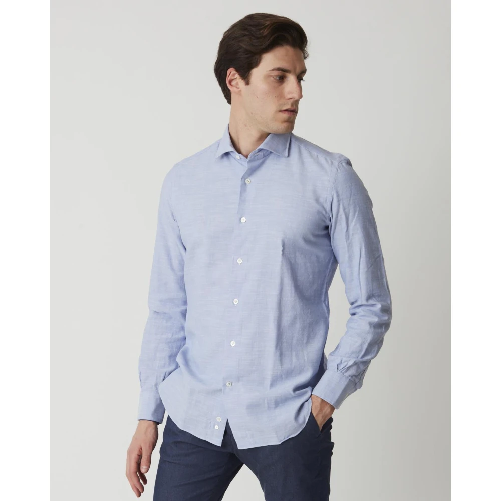 Mazzarelli Casual Shirts Blue Heren