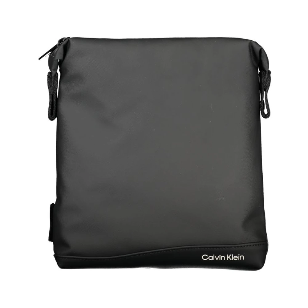 Calvin Klein Elegant Black Shoulder Bag With Contrast Details - Male - Cross Body Messenger - Black - One Size - Bags