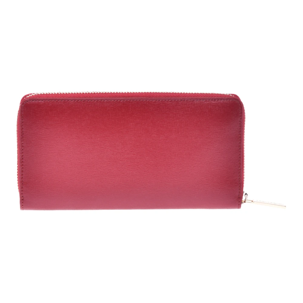 Baldinini Wallet in red saffiano with zip Pink Dames