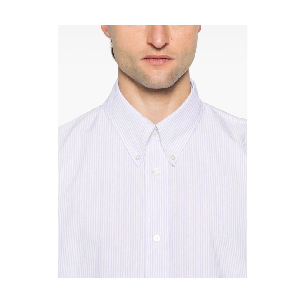 Studio Nicholson Lila Knoop-Down Shirt Lange Mouwen White Heren