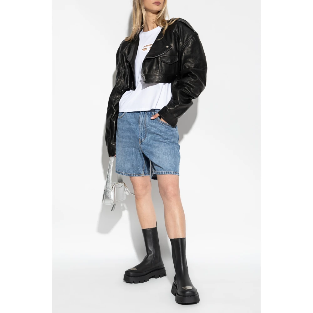 Diesel T-shirt T-Buxt-Crop-Od White Dames