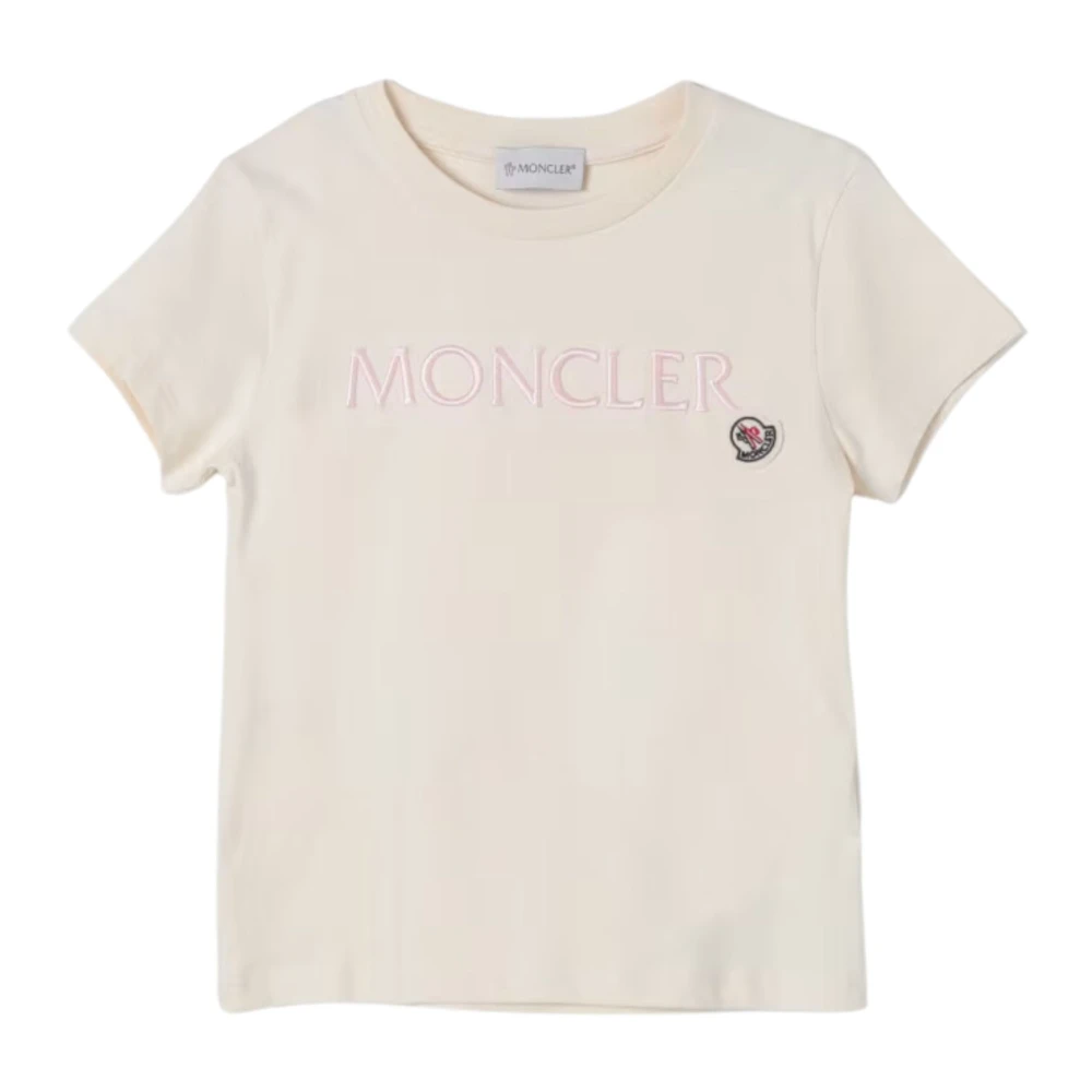 Moncler Sand T-shirt med broderad logotyp Beige, Flicka