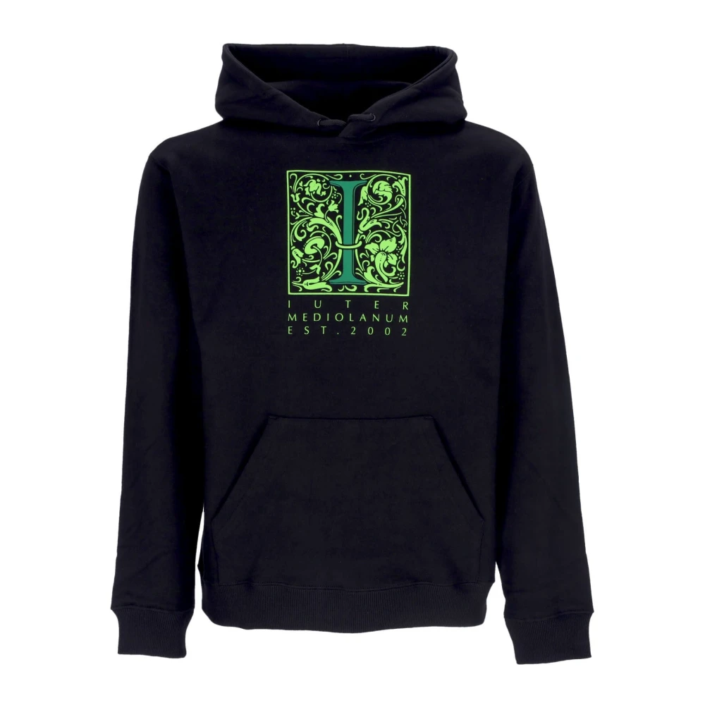 Iuter Men's Black Hooded Sweatshirt With Kangaroo Pocket - Hoodies - Xl - Sweatshirts & Hoodies