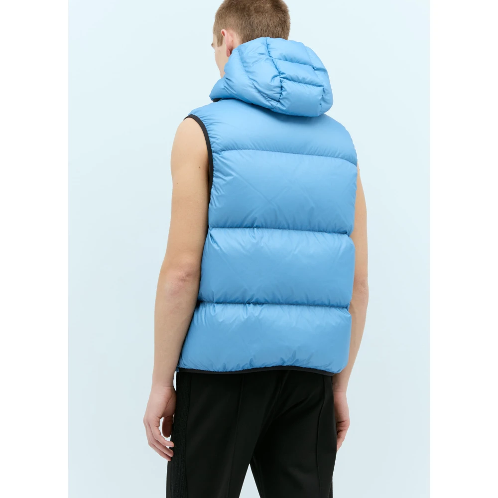 Moncler Dons Gilet met Logo Patch Blue Heren