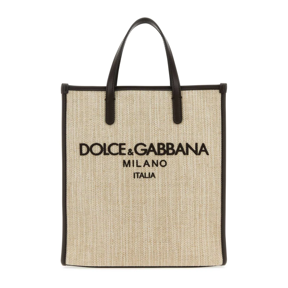 Dolce & Gabbana Sand Canvas Winkel Tas Beige Heren