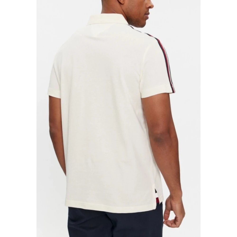 Tommy Hilfiger Global Stripe Monotype Polo Shirt Beige Heren