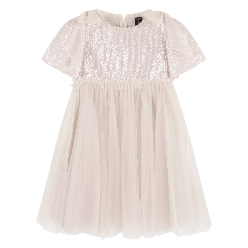 Needle & Thread Paloma Bow Dress - Female - Kids Occasion Wear - Beige - 3 Y | 98 Cm - Kids