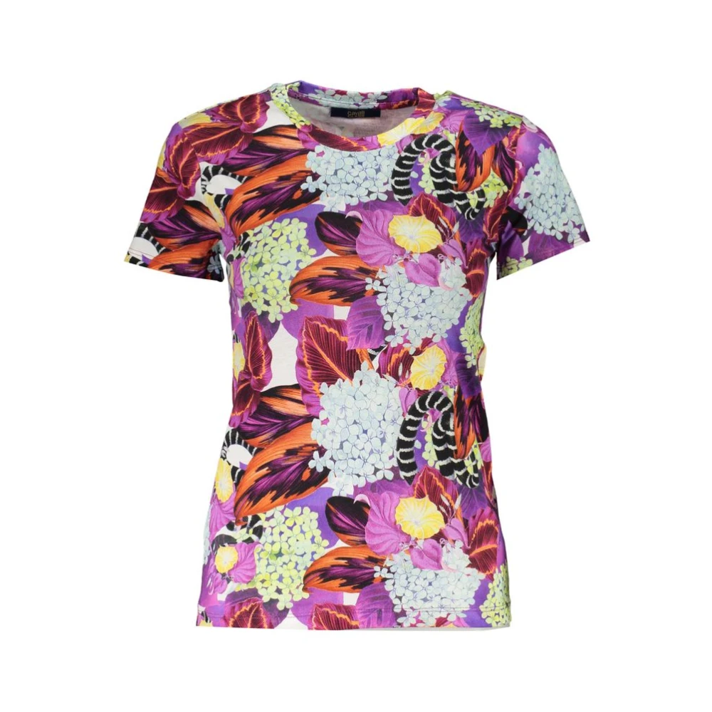 Cavalli Class Gestreept T-shirt met wijde halslijn Multicolor Dames