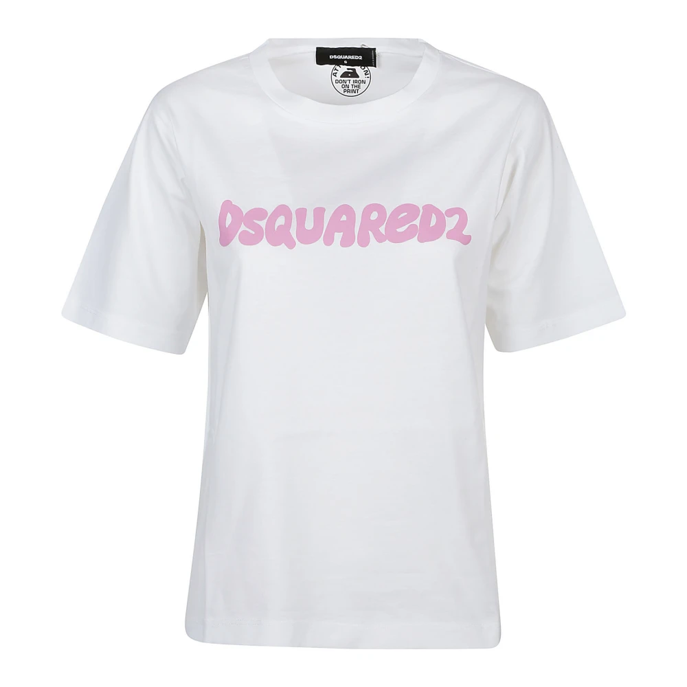 Dsquared2 Witte Easy Fit T-Shirt White Dames