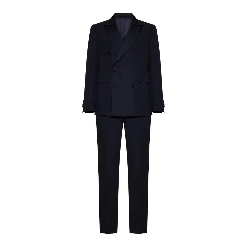 Lardini Blauw Wol-Mohair Blazer en Broek Blue Heren