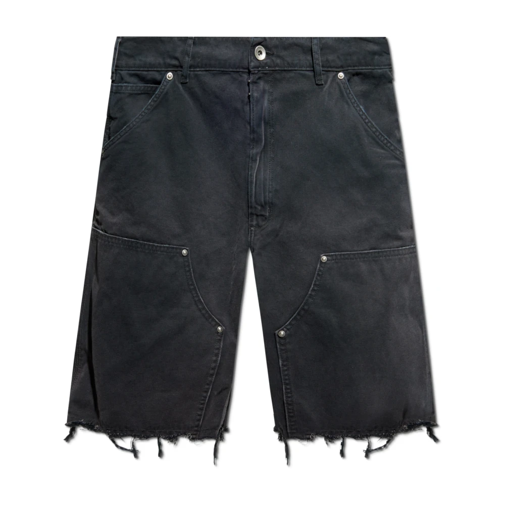 Maison Margiela Zwarte Denim Shorts Met Distressed Look Black Heren