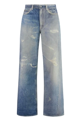 Back Logo Label Wide Jeans