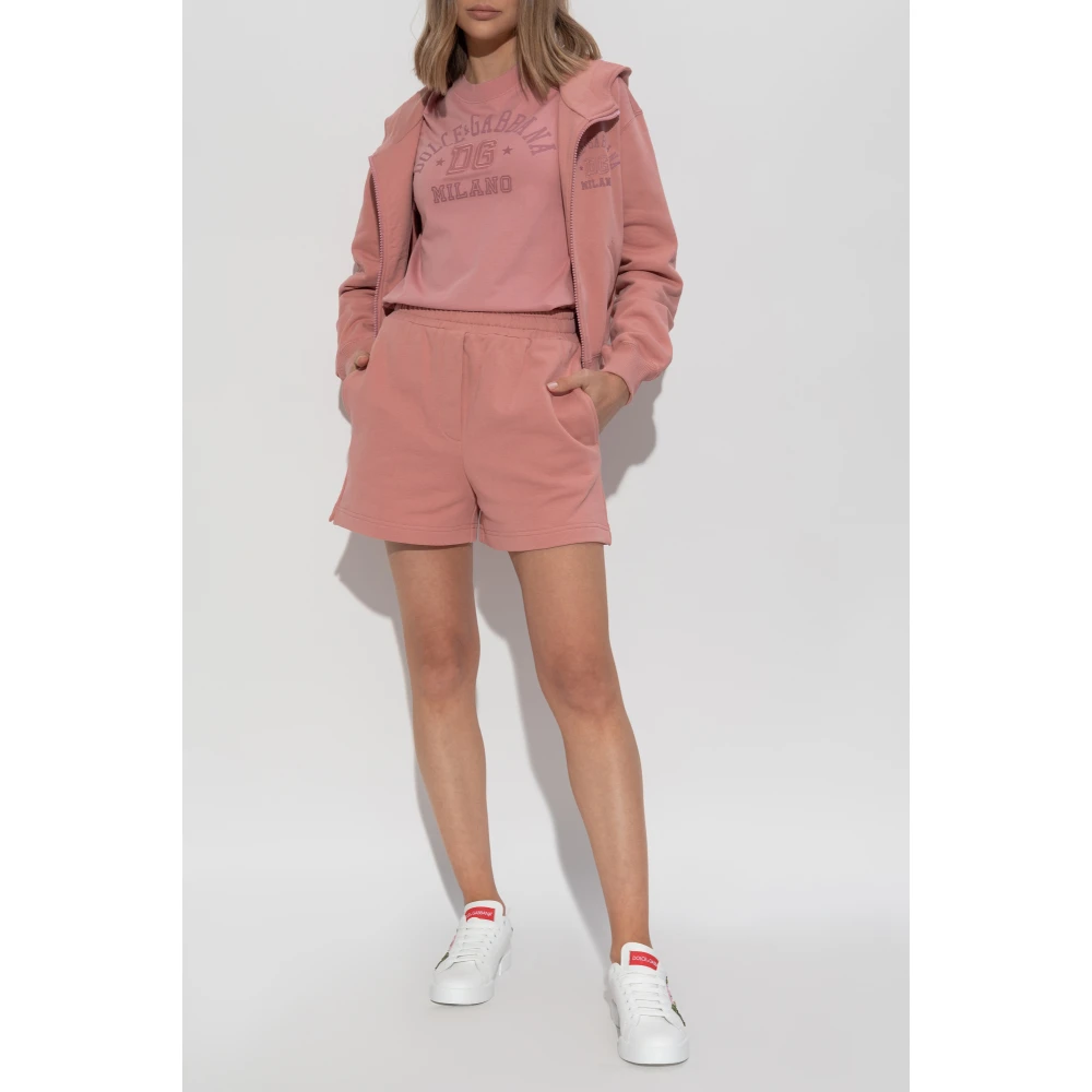 Dolce & Gabbana T-shirt met bedrukt logo Pink Dames