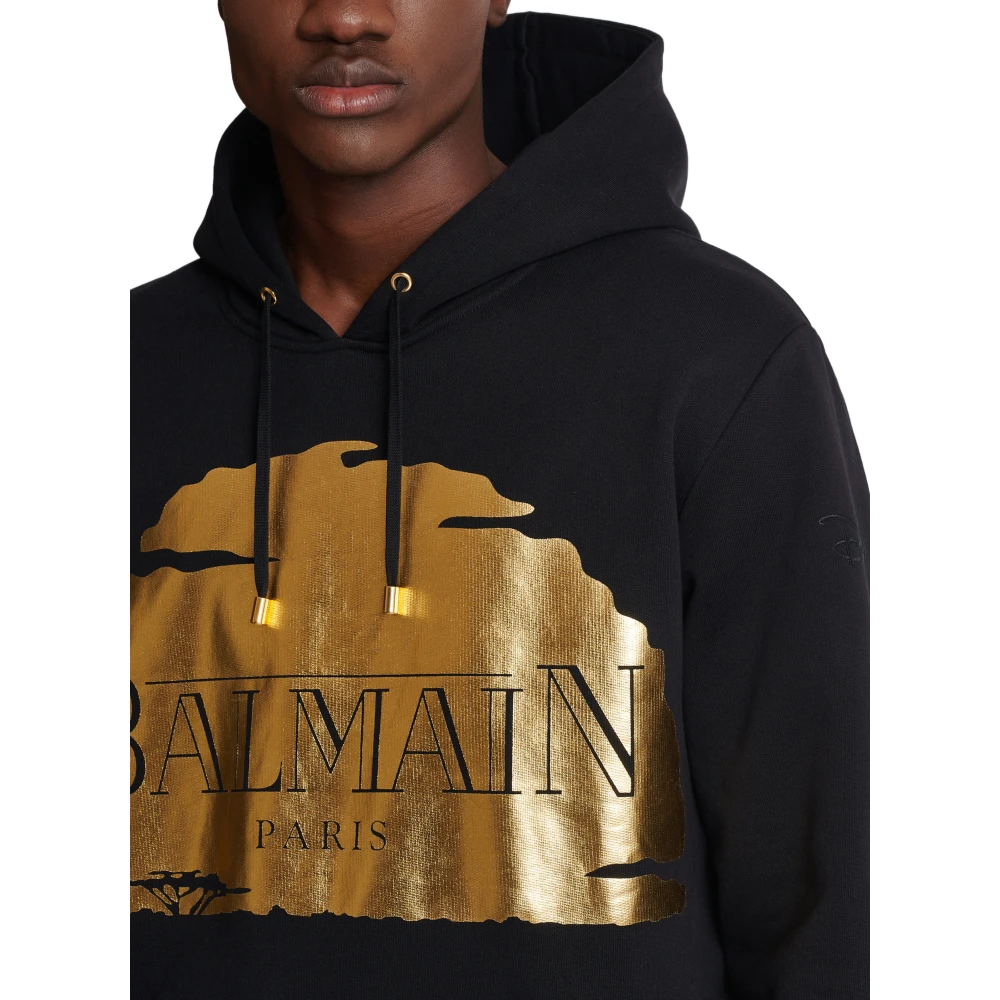 Balmain Disney x : The Lion King Hoodie met print Sunset Black Heren
