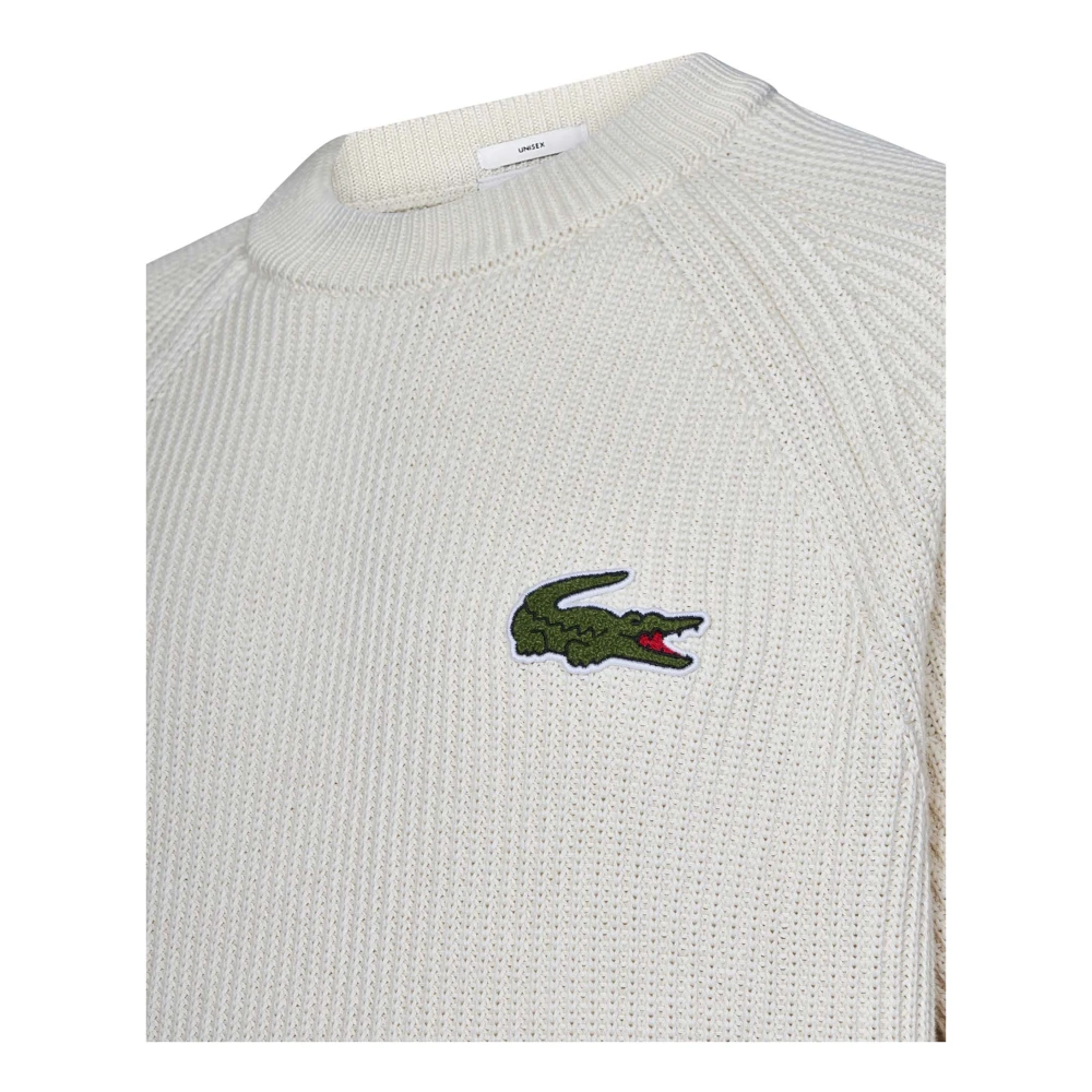 Lacoste Witte Sweatshirt met Krokodillenbadge White Heren