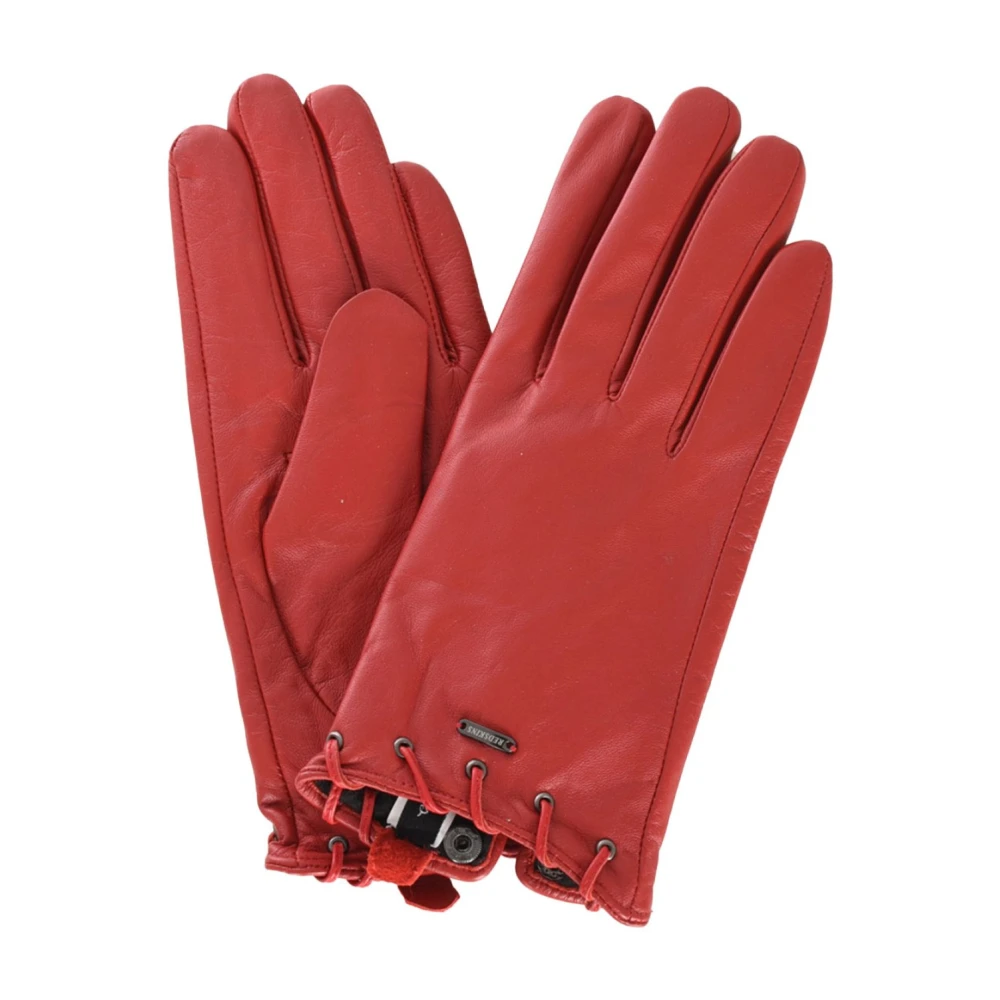 Redskins Leren gevoerde handschoenen Rood. Rode tinten. Red Unisex