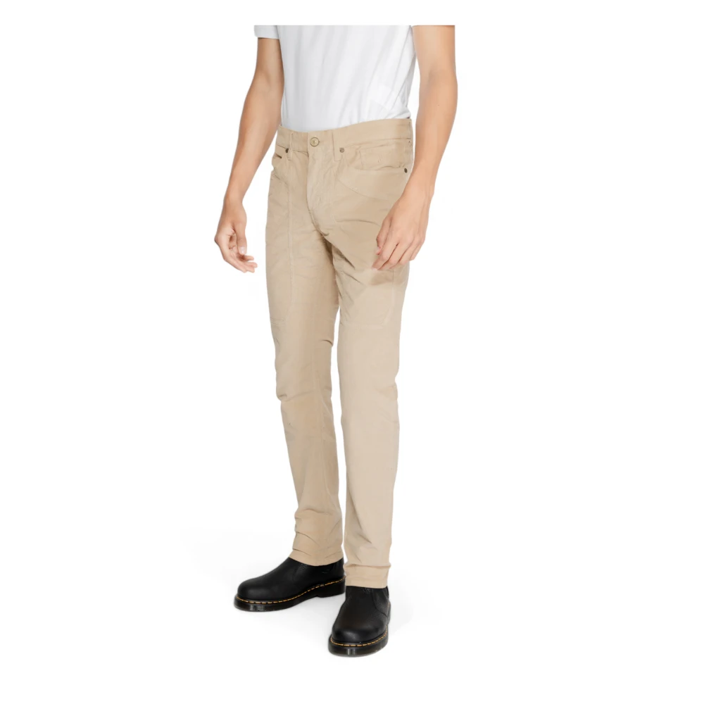 Jeckerson Beige Zip-Up Cotton Trousers Beige Heren