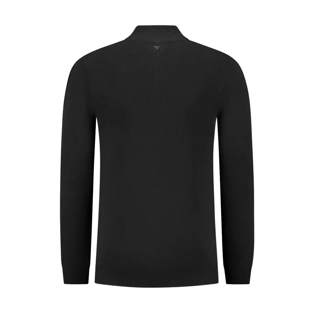 Pure Path Essentiële Gebreide Halfzip Trui Black Heren