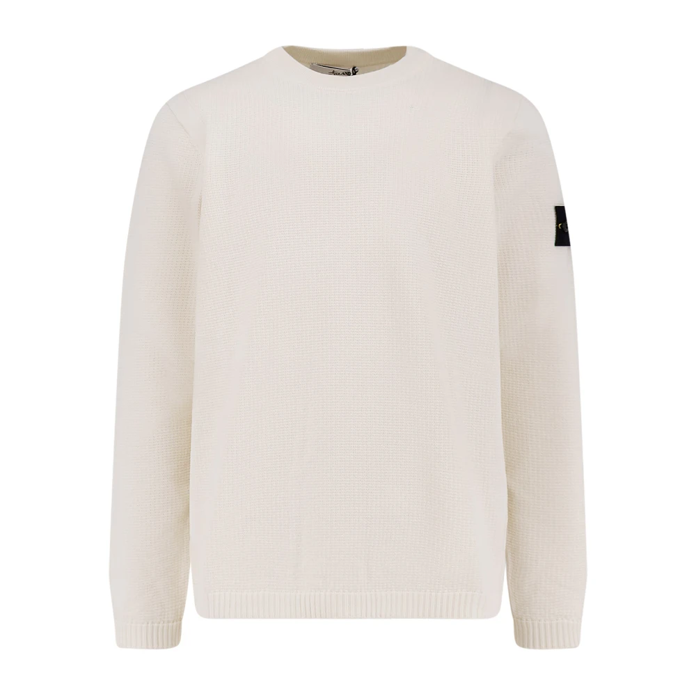 Stone Island Beige Crewneck Jumper - Male - Round-Neck Knitwear - Xl - Knitwear