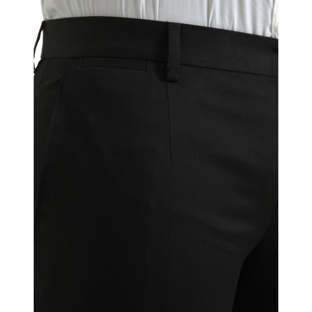 Dolce & Gabbana Zwarte Katoenen Stretch Skinny Jurk Broek Black Heren