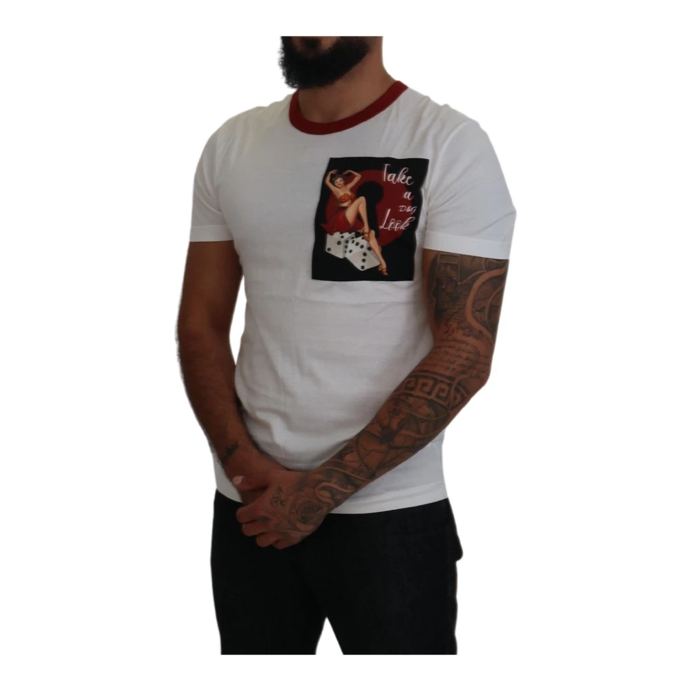 Dolce & Gabbana Elegante witte katoenen T-shirt White Heren