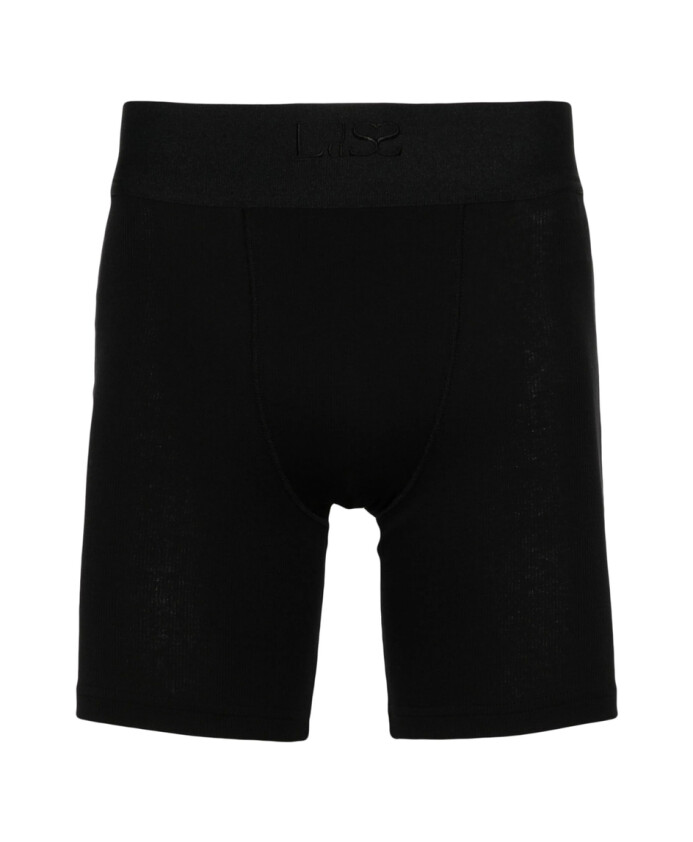 black-stretch-cotton-blend-ribbed-shorts