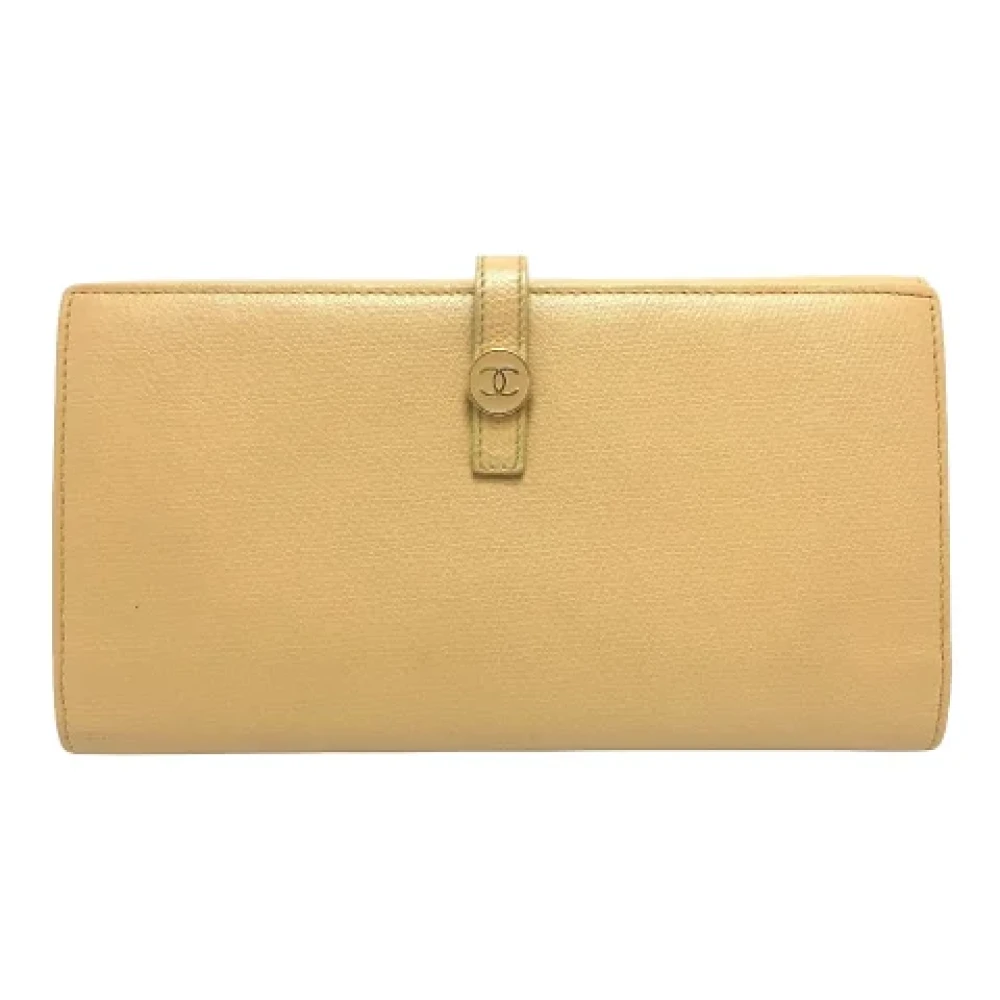 Chanel Vintage Pre-owned Leather wallets Beige Dames