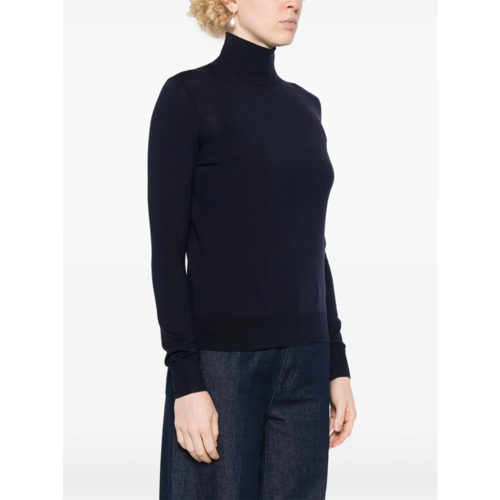 Theory Regal Wool Turtleneck Sweater Blue Dames