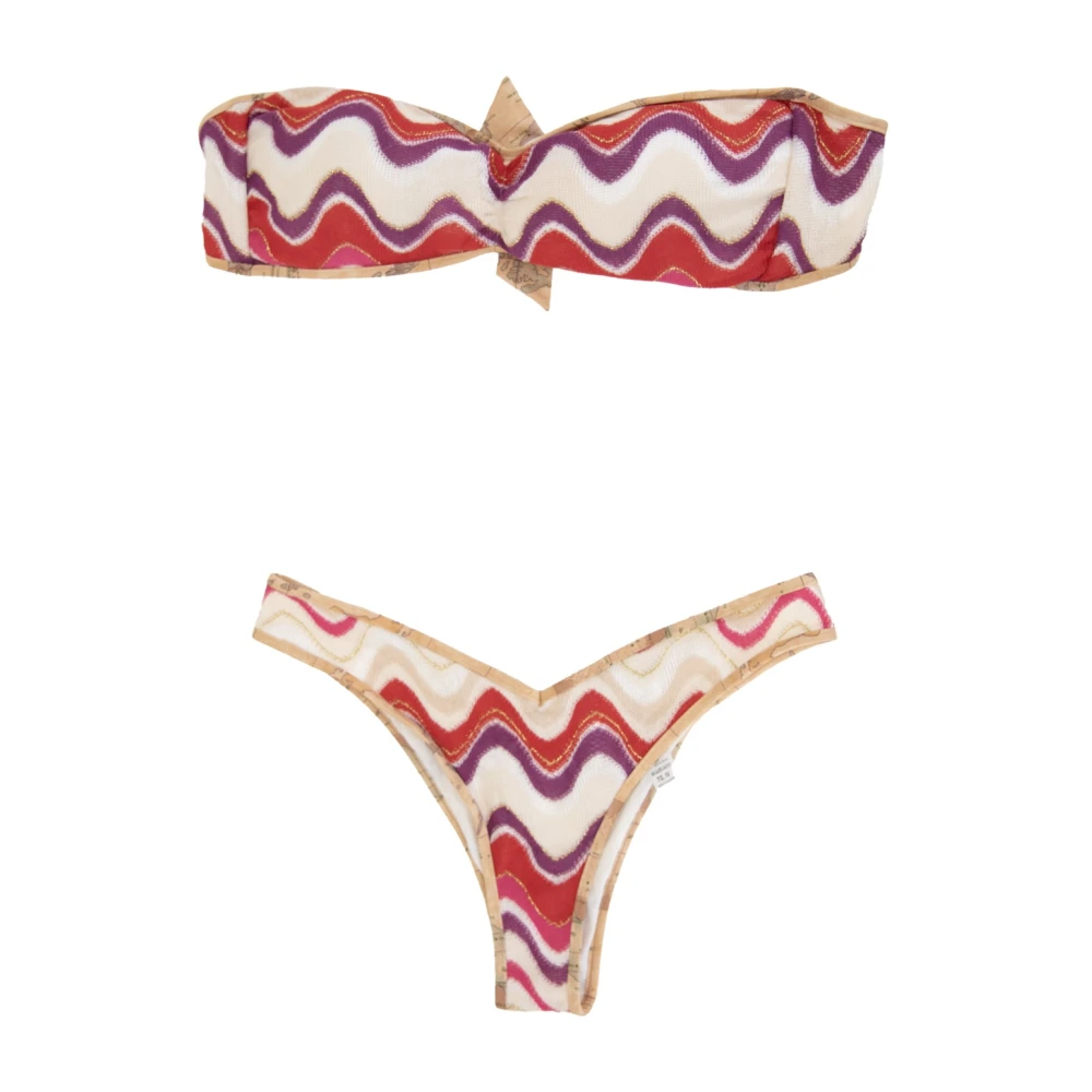 Alviero Martini 1a Classe Metallic Bikini Set met Gewatteerde Top Multicolor Dames