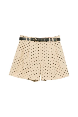 Belted Pleated High-Waisted Short
